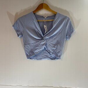 Garage Women's Blue Knot Crop Top-Sz L- NEW
